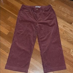 Maroon Corduroy Wide Leg Pants